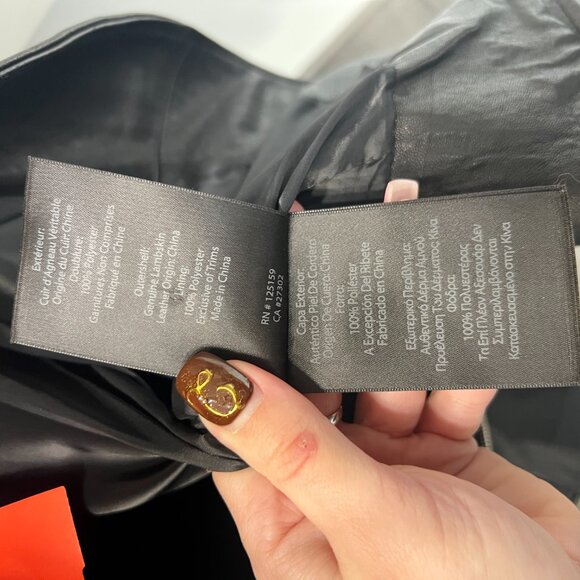 $600 Mackage Leather Asymmetric Zip Moto Jacket size Large - Picture 9 of 9